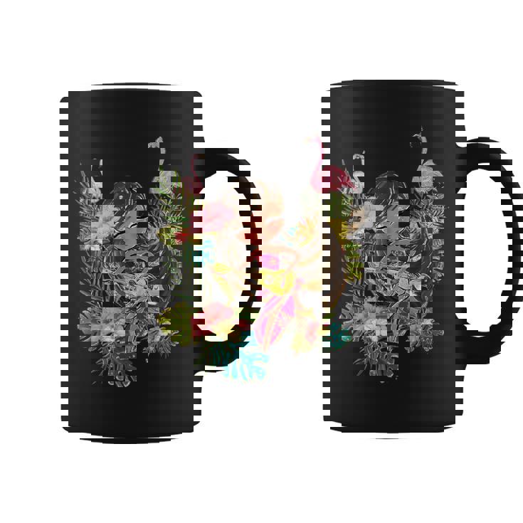 ウクレレフラガールティキバケーションハワイアンルアウビーチフラミンゴ コーヒーマグ