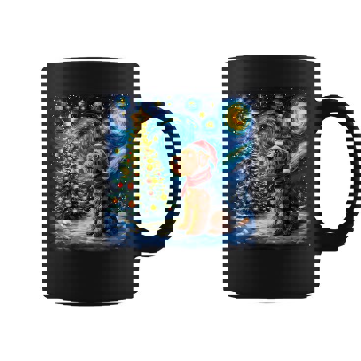 エアデール・テリア 星降る夜 クリスマス ゴッホ 犬の休日 コーヒーマグ