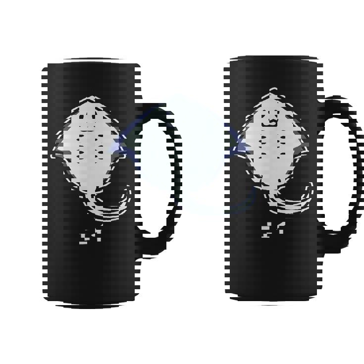 エイ エイの裏側 顔 笑顔 魚類 シンプル 簡単 かわいい おもしろ イラスト エイ好き コーヒーマグ