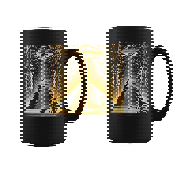 エジプトピラミッドufo猫と光エネルギー Egypt Ufo Pyramid Beam コーヒーマグ