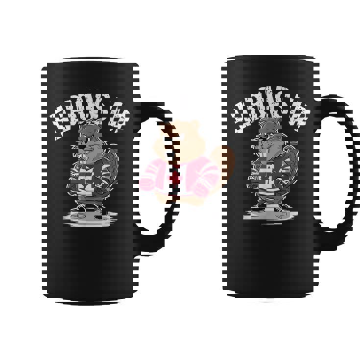 エルボーズ アップ ホッケー ビーバー カナダ人 誇り高き北 強くて自由 コーヒーマグ