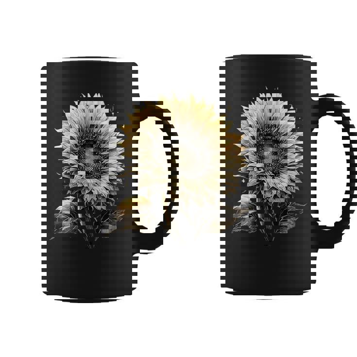 エレガントなビンテージひまわり植物芸術 コーヒーマグ