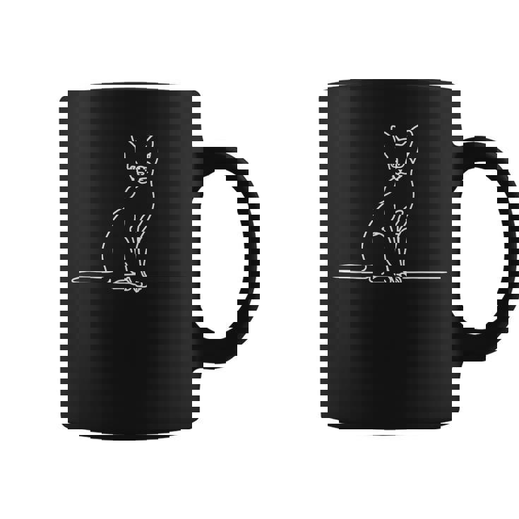 エレガントなラインアート アビシニアン猫 コーヒーマグ