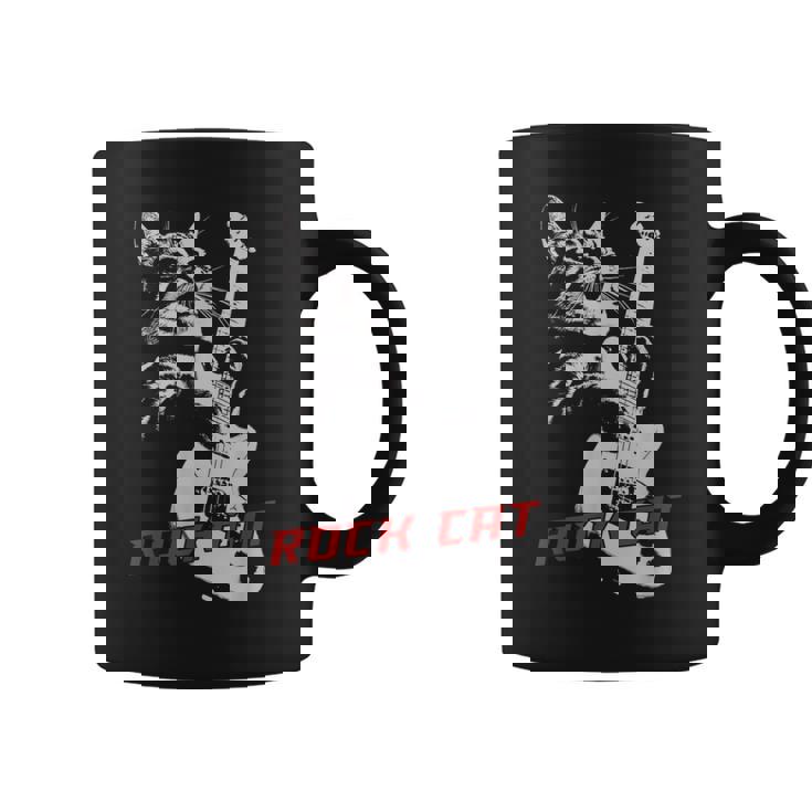 エレキギターを弾くロックキャット 面白い猫ニャーパロディショー コーヒーマグ