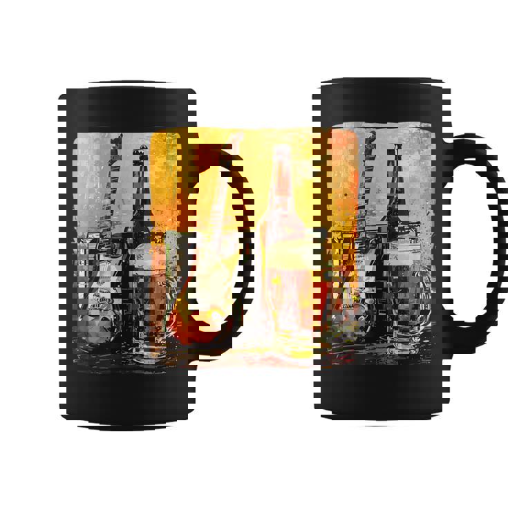 エレキギター好きのための酒とビールのロックギター コーヒーマグ