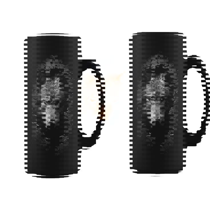 オオカミ イラスト 抽象画 動物 プリント グラフィック オオカミ コーヒーマグ