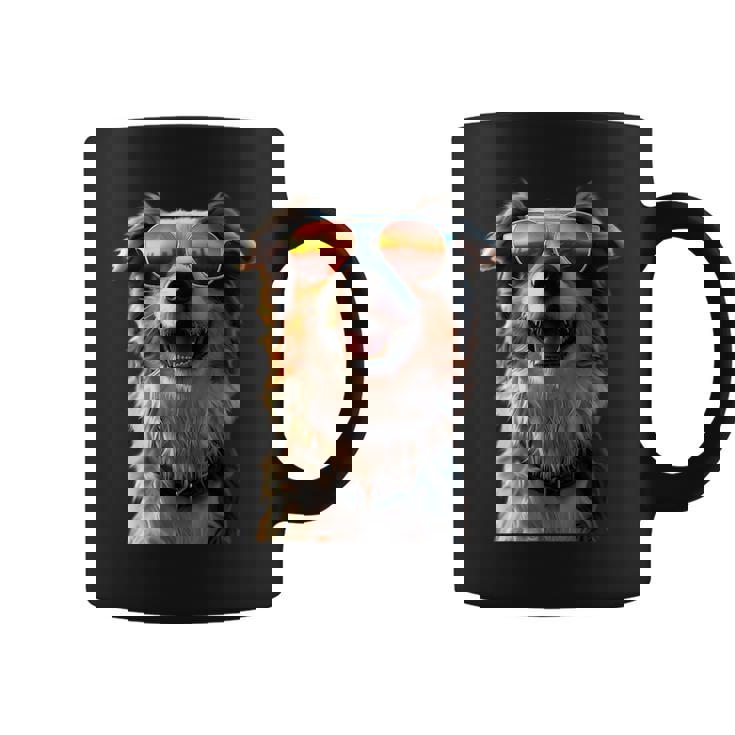 オーストラリアン・シェパード＆サングラス 愛犬家 シェパード コーヒーマグ