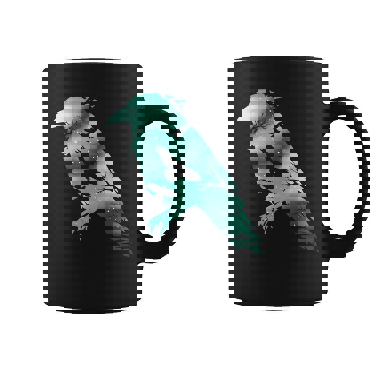 オーディンブラックカラスギフトバイキングレイヴンシルエット コーヒーマグ