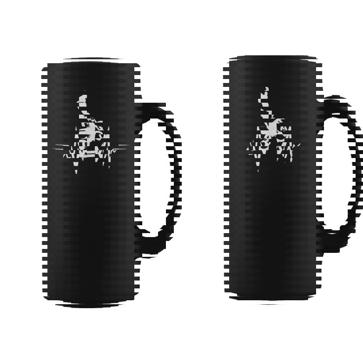 オートバイライダーのためのモトクロスハートビート面白いデザイン コーヒーマグ