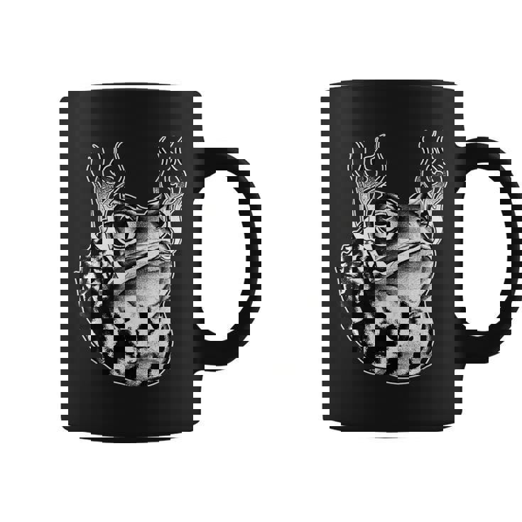 カエル ウシガエル ヒキガエル 炎 ブラックワーク コーヒーマグ