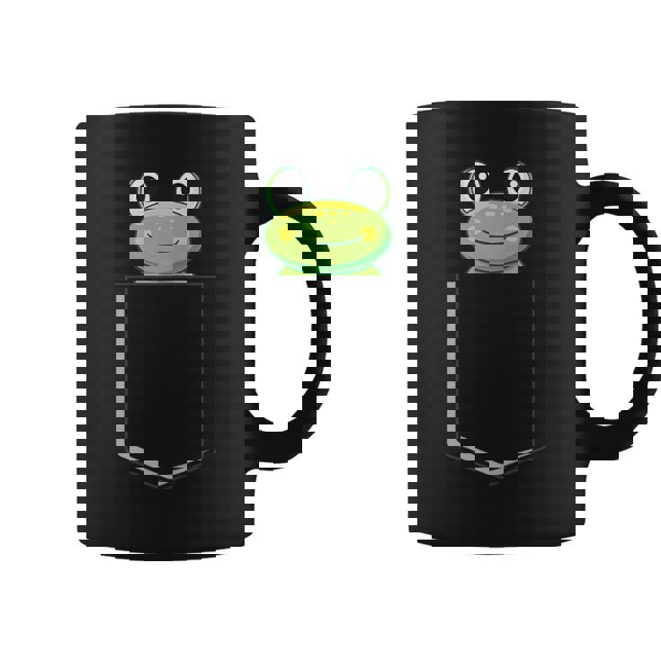 カエルポケットにカエルポケットペットカエルグリーンカエルポケット コーヒーマグ