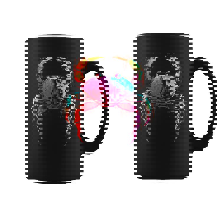 カニ カラフル 幾何学 動物 アート グラフィック モチーフ カニ コーヒーマグ