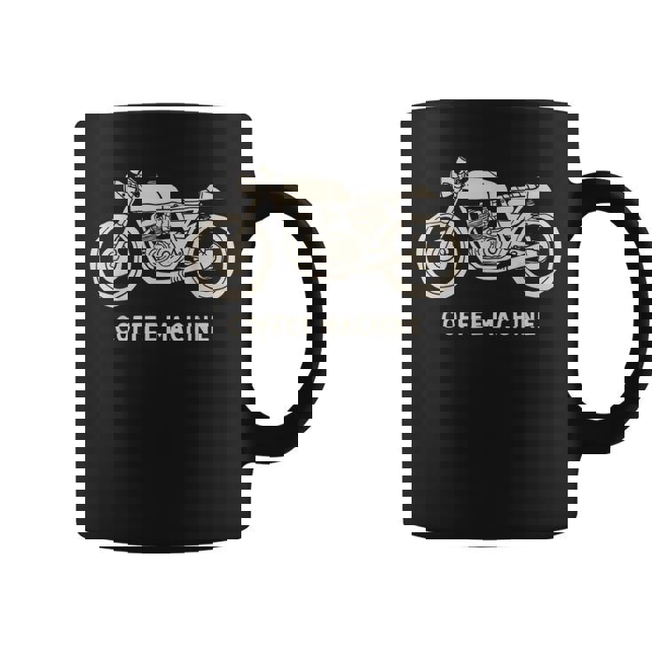 カフェレーサー 手描きバイクデザイン コーヒーマグ