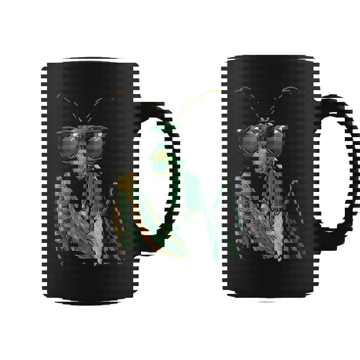 カマキリのサングラスをかぶったコスチュームファニーバグ昆虫 コーヒーマグ