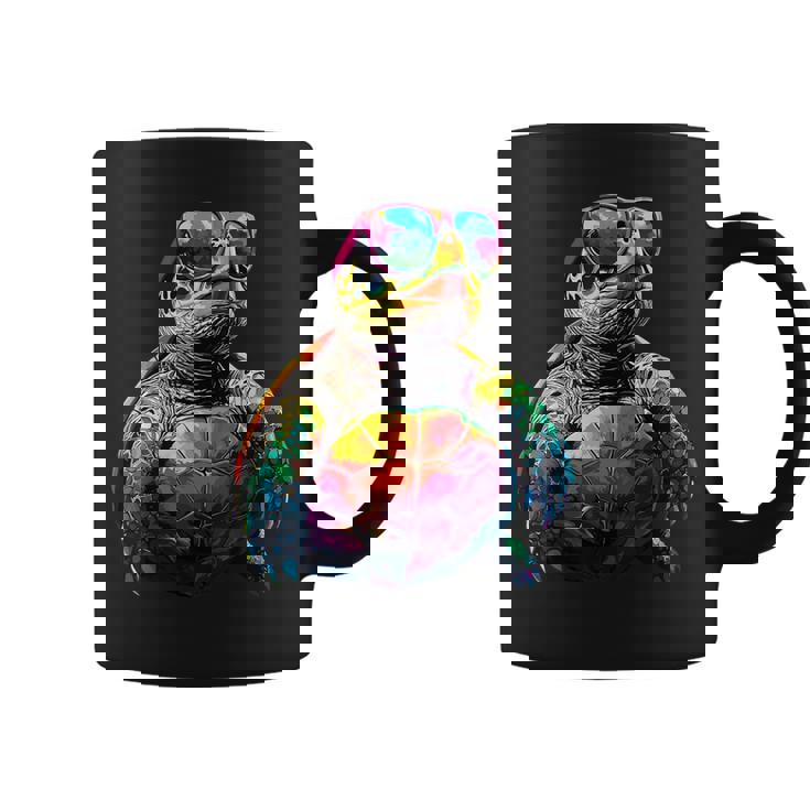 カメ カラフル Popart レインボー 爬虫類 かわいい亀 コーヒーマグ