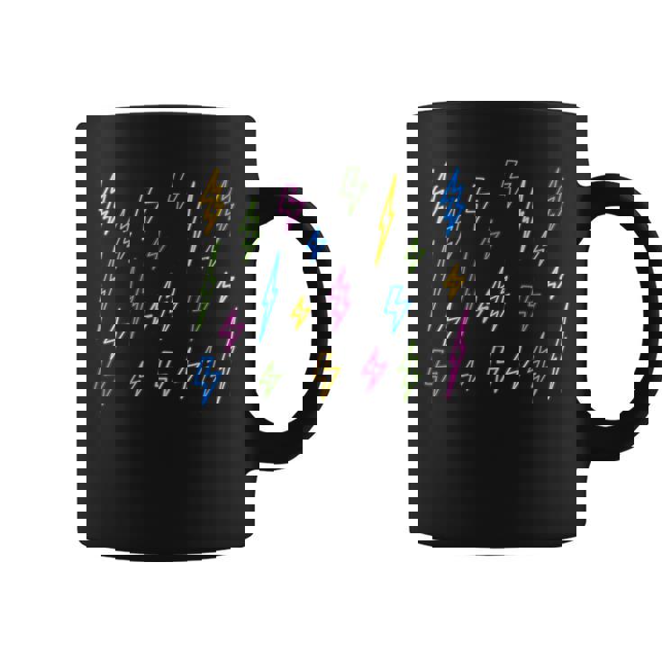 カラフル エイティズ 80年代風 レトロ 稲妻 クラシック パターン コーヒーマグ