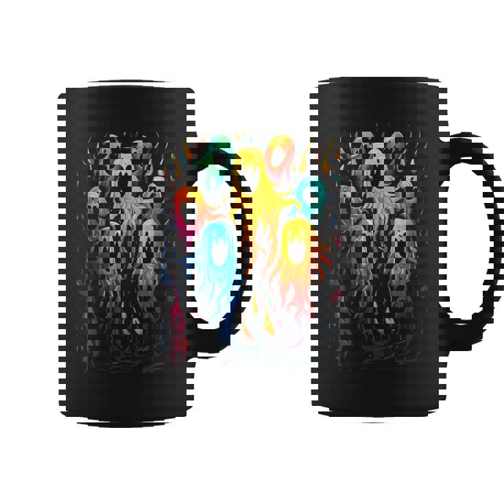カラフル ハロウィン 幽霊 面白いグラフィックtシャツ コーヒーマグ