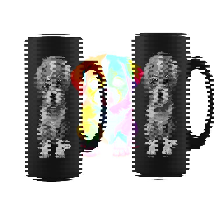 カラフルなかわいい子犬 愛らしい犬 コーヒーマグ