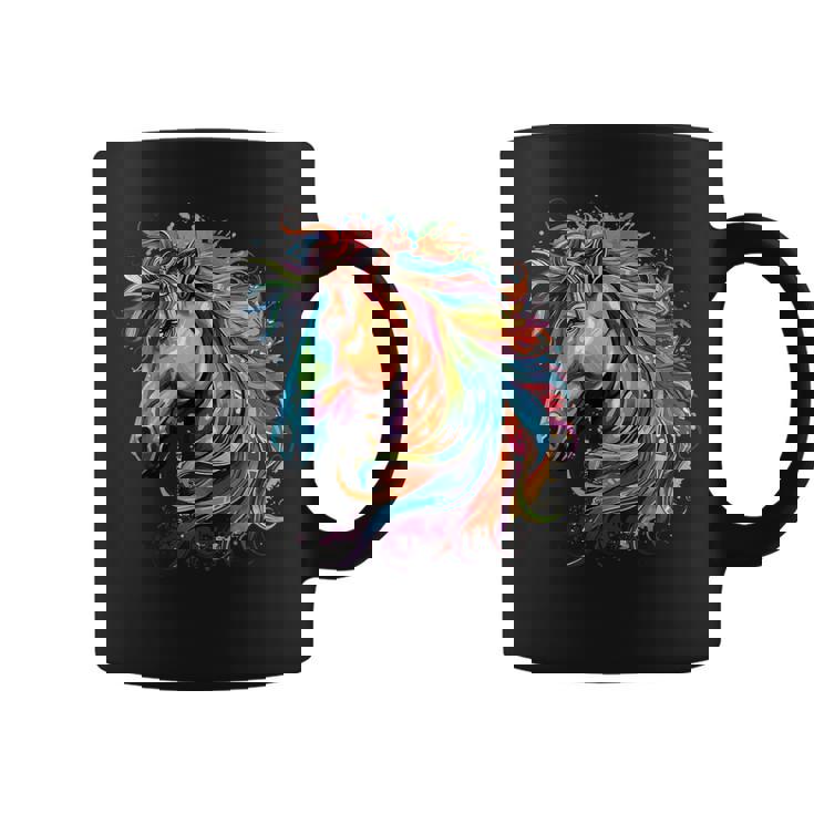 カラフルなアイルランドのドラフト馬愛好家スプラッシュアート コーヒーマグ