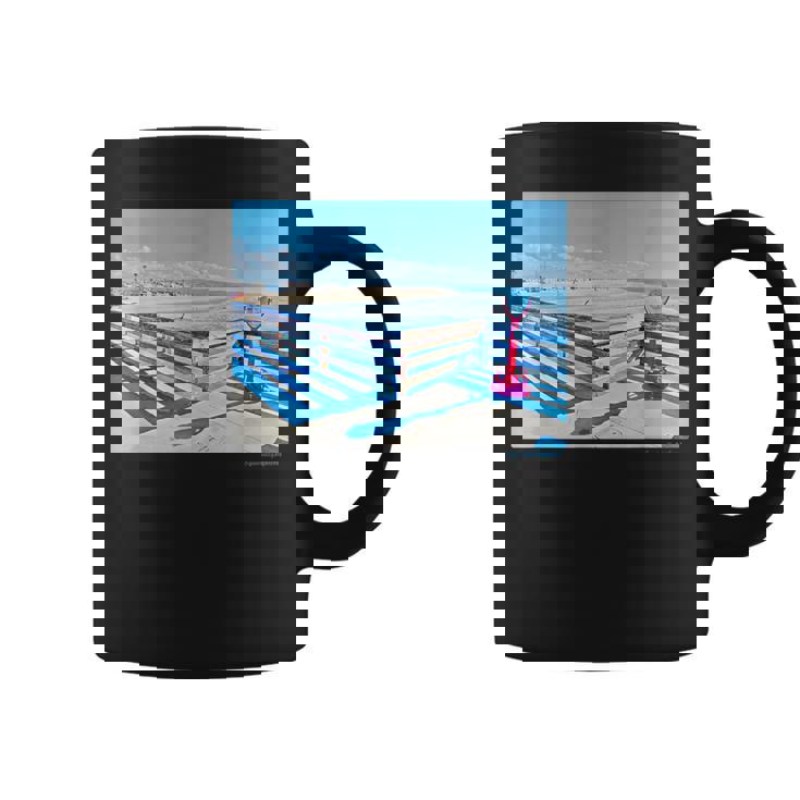 カリフォルニアの桟橋からのカラフルな海の景色 コーヒーマグ