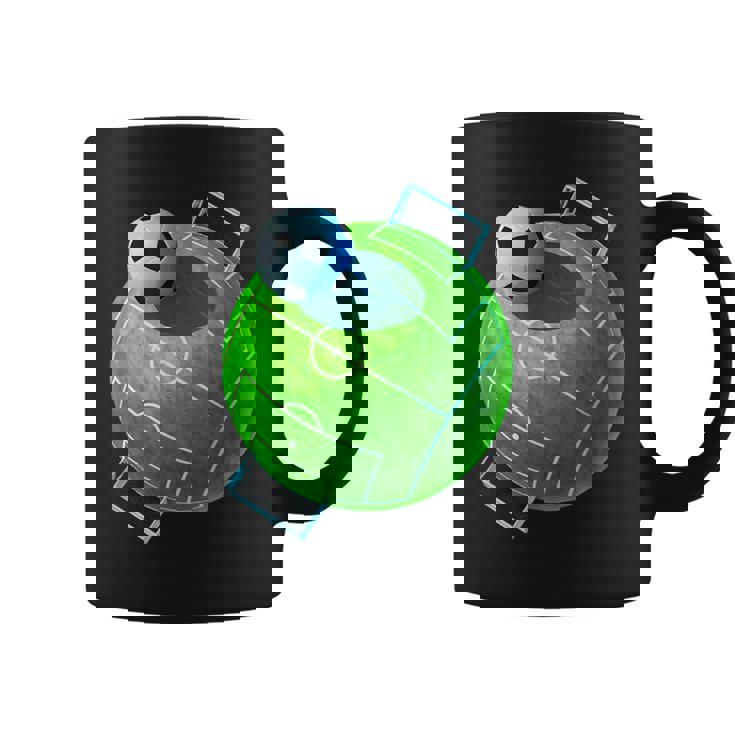 カーブ サッカーボール フィールドゴール サッカー選手 コーチ サッカーファン コーヒーマグ