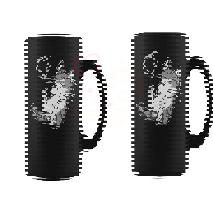 キジ白猫ぐっすり眠る猫ちゃん 猫好き コーヒーマグ