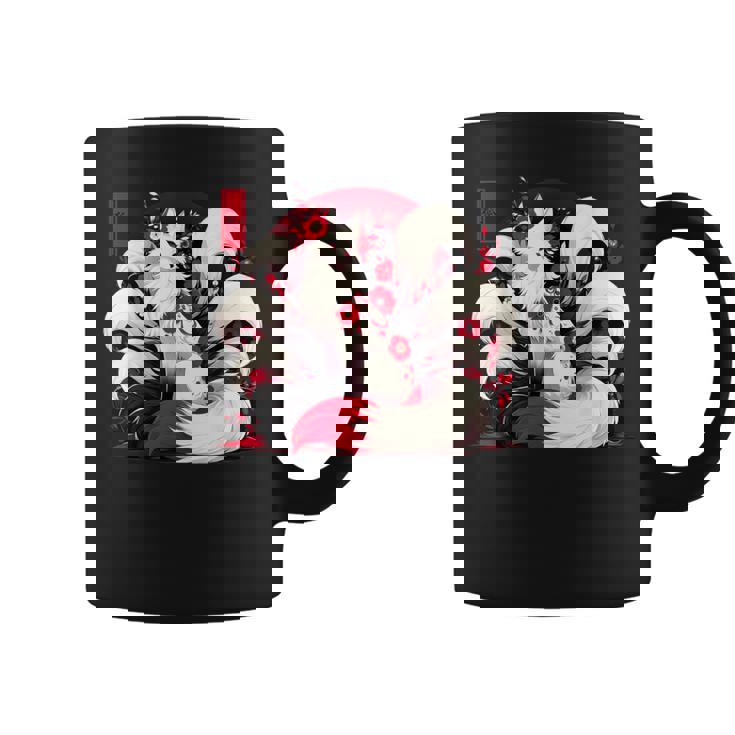 キツネ キツネ 赤いクモユリ 花 日本の九尾キツネ コーヒーマグ