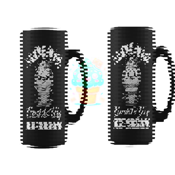 キュート アイラブミント チョコチップス アイスクリーム好き 夏 パーティー コーヒーマグ