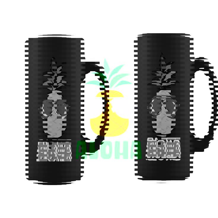 キュートなアロハパイナップルサングラス ハワイアンティキ コーヒーマグ