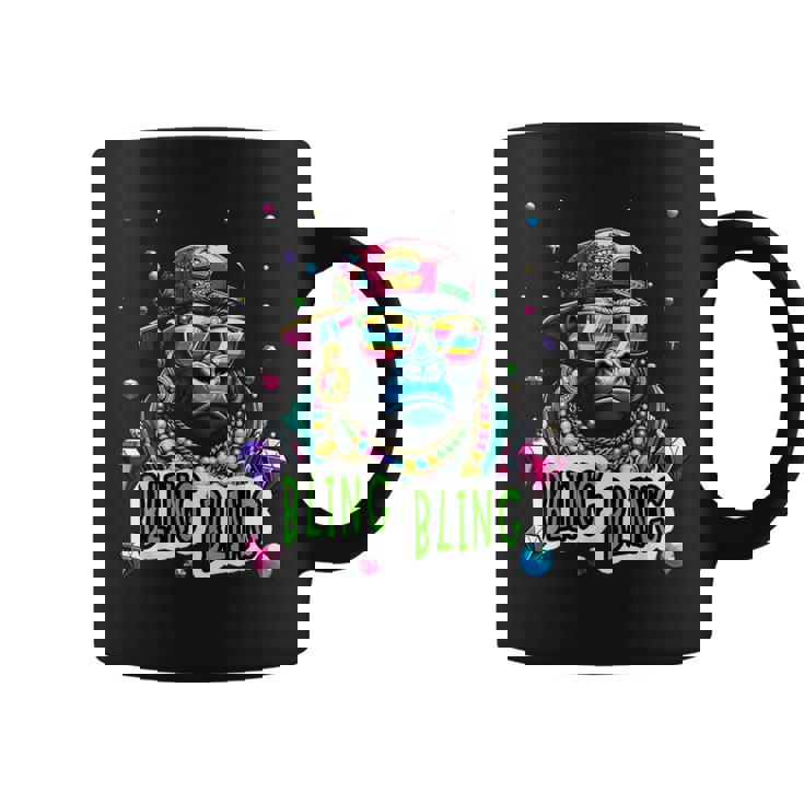キラキラ光るクールなゴリラとジュエルヒップホップアートギャングスター コーヒーマグ
