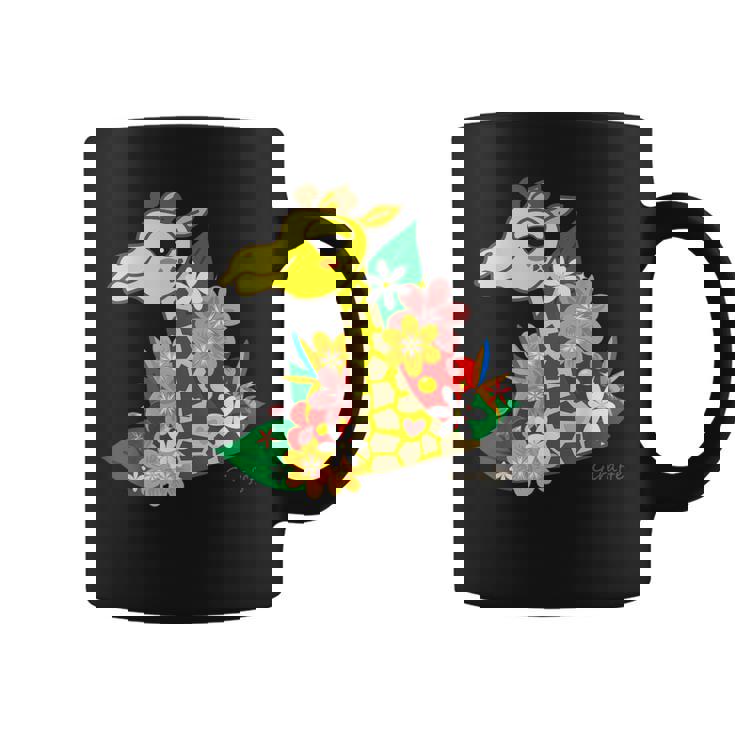 キリン 花 Giraffes Flower コーヒーマグ