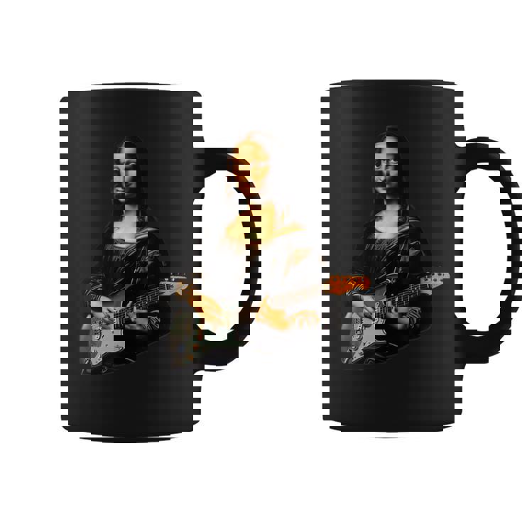 ギター 面白tシャツ モナリザ おもしろ ギタリスト 服 音楽 メンズ キッズ ネタ 服 軽音 楽器 エレキ コーヒーマグ