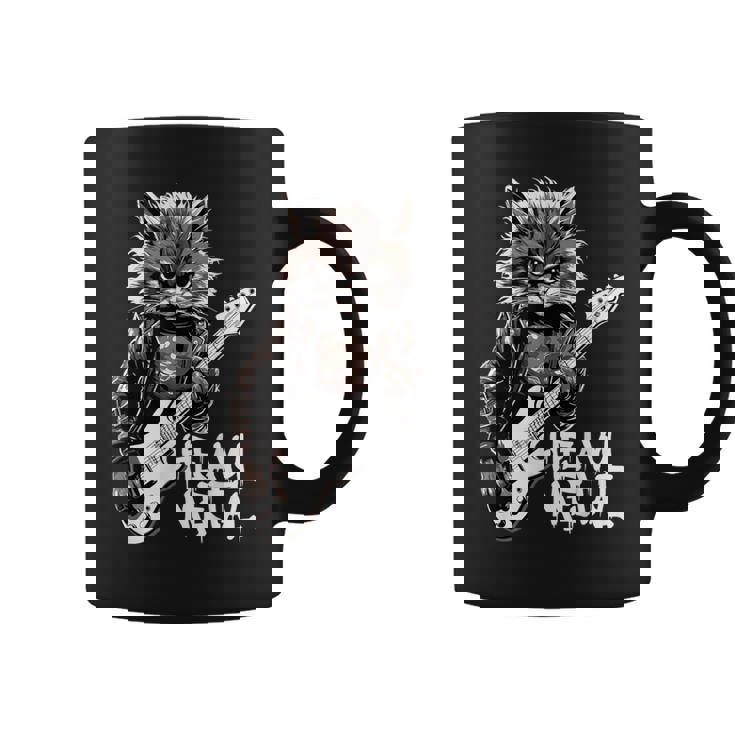 ギターを弾く猫 ヘヴィメタル ロックキャット おもしろギタリスト コーヒーマグ