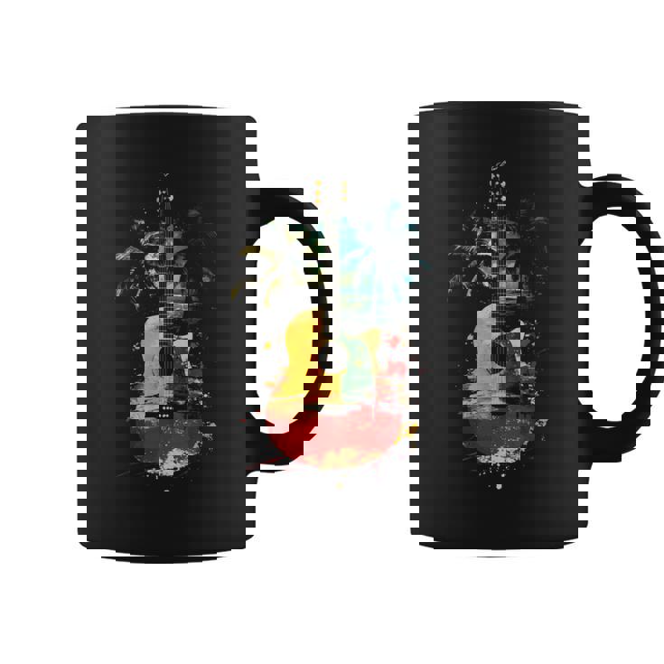 ギタープレーヤー ヤシの木 レゲエ 音楽 ギタリスト ミュージシャン 長袖tシャツ コーヒーマグ