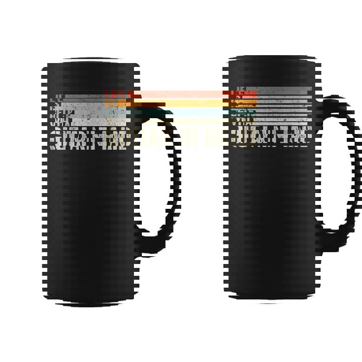 ギター・イン・ハンド・ミュージシャン・ギタリストとの人生はより良い。 コーヒーマグ