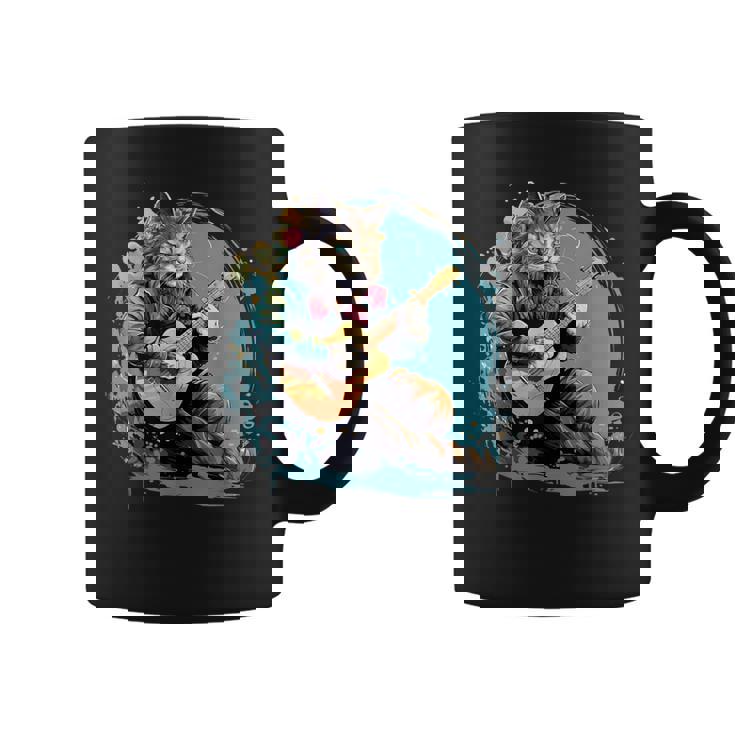 クラシックギターを弾く猫 猫 ギター 音楽 コーヒーマグ