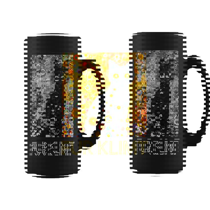 クリムト絵画の黒猫、猫好き、アーティスト美術学生 コーヒーマグ