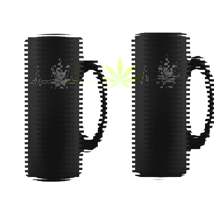クールなマリファナリーフ ハートビート 面白い スモーキング ウィード ガンジャ ギフト コーヒーマグ