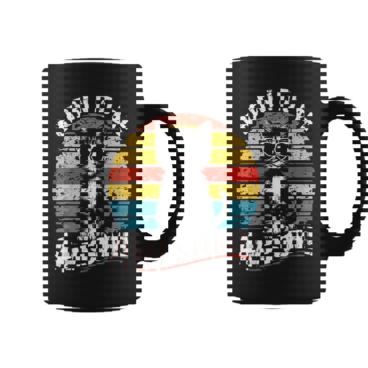 クールな猫のレトロヴィンテージ 素晴らしいために生まれました コーヒーマグ