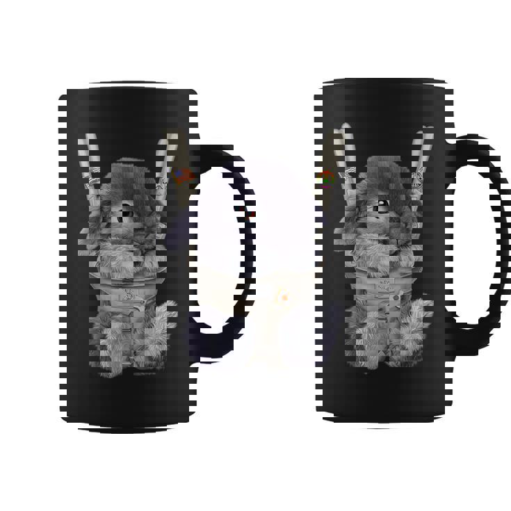 グレー 兎 うさぎ 抱っこ 抱っこ紐 コーヒーマグ