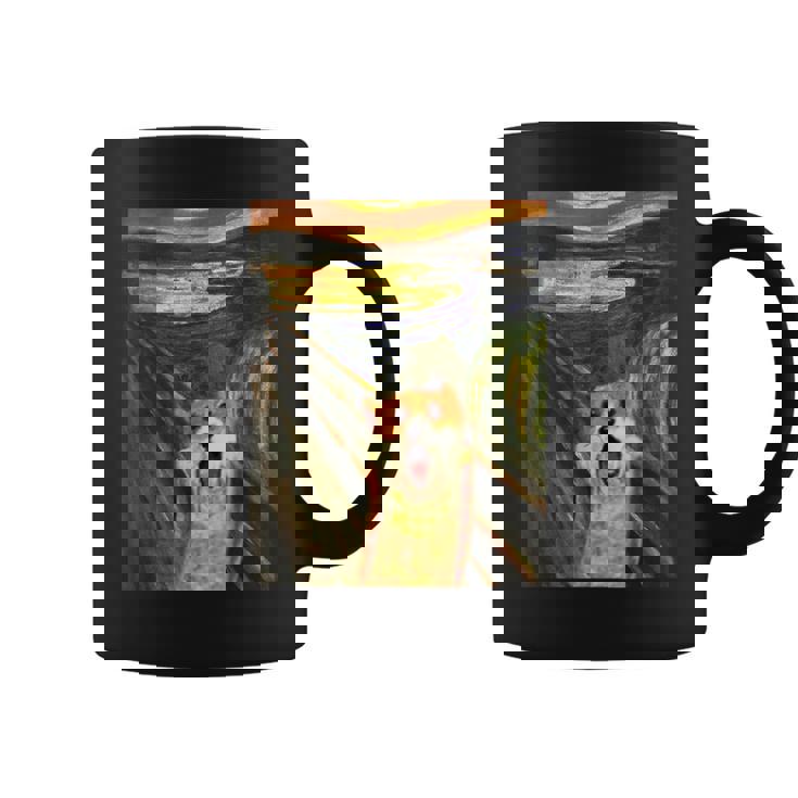 コーギー 面白いtシャツ 犬 ムンクの叫び かわいい メンズ 子供 おもしろ 服 ネタ わんこ コーヒーマグ