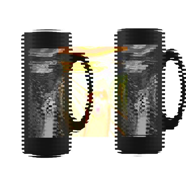 コーギー 面白いtシャツ 犬 ムンクの叫び かわいい メンズ 子供 おもしろ 服 グッズ ネタ わんこ コーヒーマグ