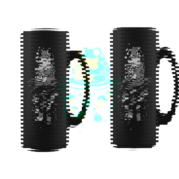 コーヒーとオタマジャクシのアートで面白い最高のお父さんカエル コーヒーマグ