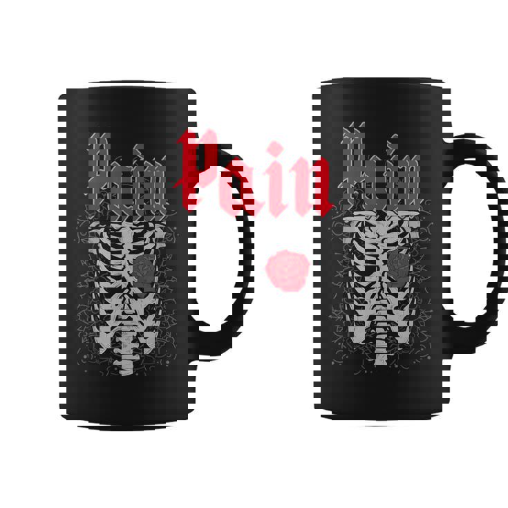 ゴシックスカルとバラ コーヒーマグ