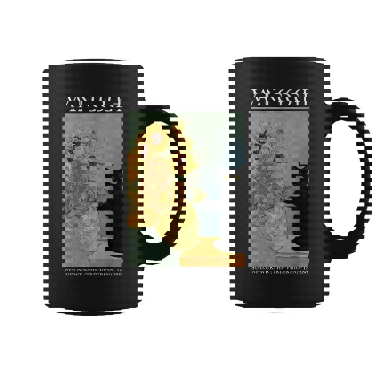 ゴッホ 黒猫 ひまわり おもしろ猫 コーヒーマグ