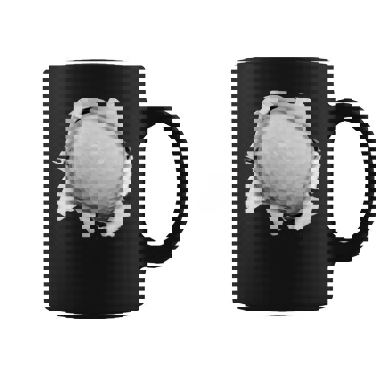 ゴルフ 面白いtシャツ ボール メンズ おもしろ 面白い 服 おもしろグッズ ネタ ゴルフウェア シャツ 胸 コーヒーマグ