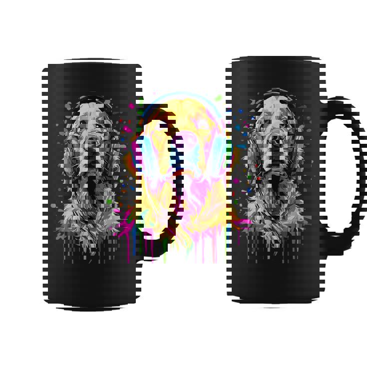 ゴールデンレトリバー 恋人 ポップアートカラー ファニー ゴールデンレトリバー コーヒーマグ