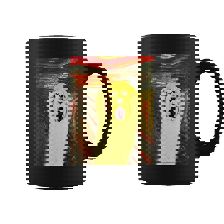 ゴールデンレトリバー 面白いtシャツ 犬 ムンクの叫び かわいい メンズ 子供 おもしろ 服 グッズ ネタ コーヒーマグ