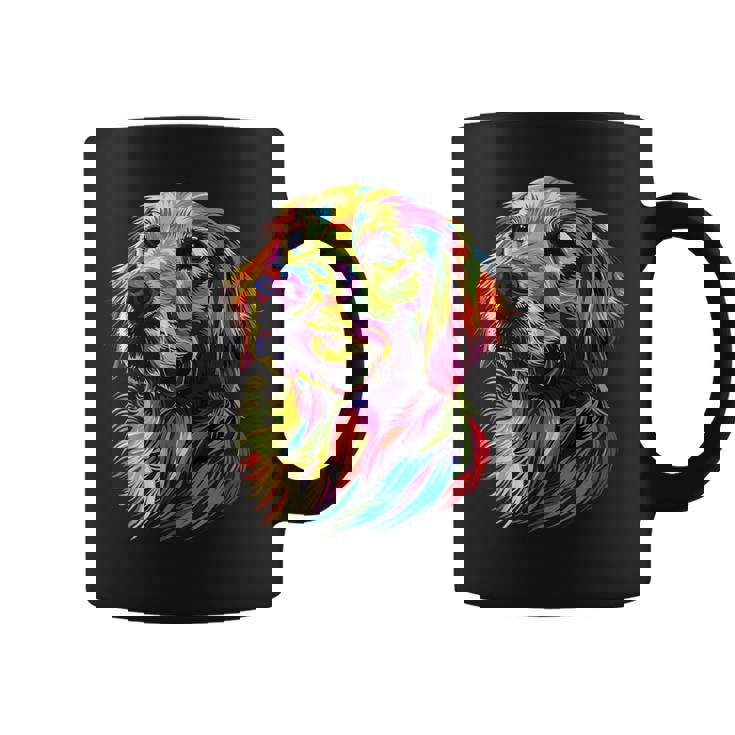 ゴールデン・レトリーバー 犬 カラフル ポップアート 犬好き コーヒーマグ