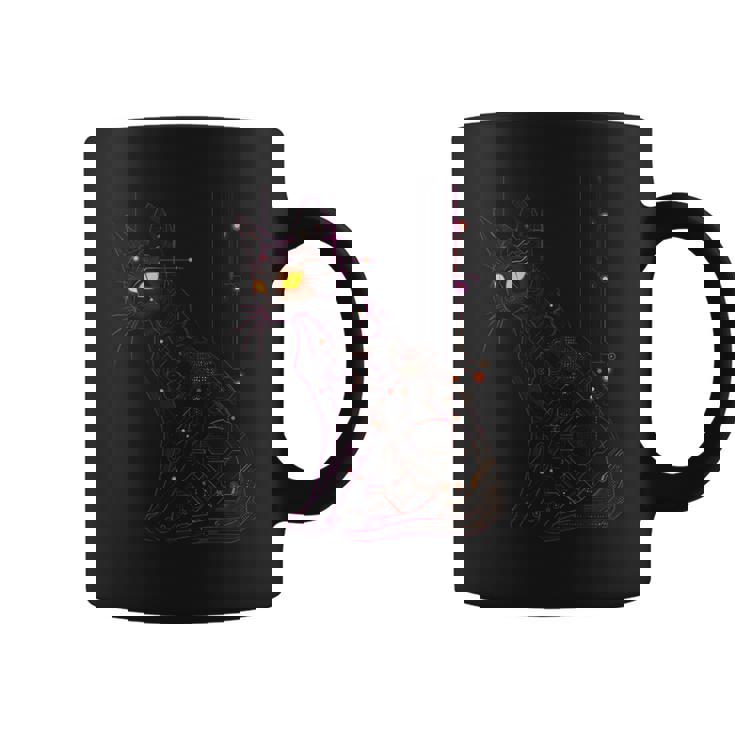 サイバネティックな強化を施したビクトリア朝のゴシック サイバーパンク猫 コーヒーマグ